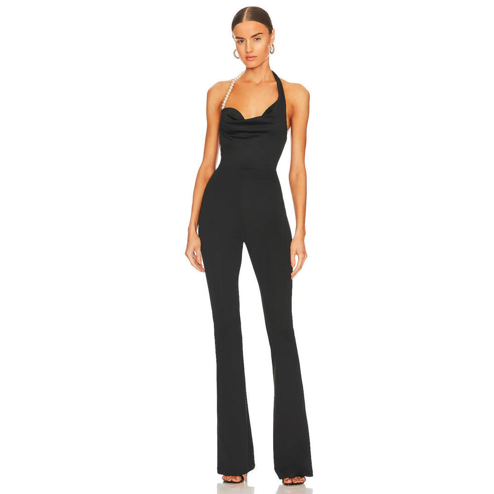 Never worn, Revolve Khanums Kate Pearl Trim jumpsuit.  Seen on Selling Sunset!
